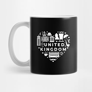 UK White Heart Mug